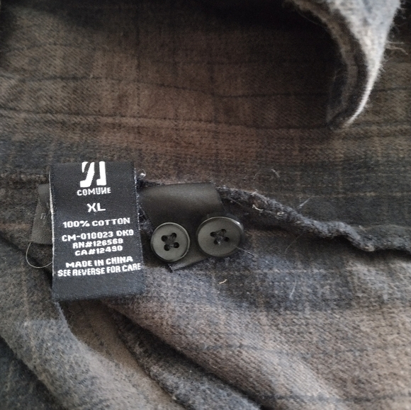 Comune Jacket Shacket Plaid Skater Grunge hooded XL Multicolor - Picture 9 of 11